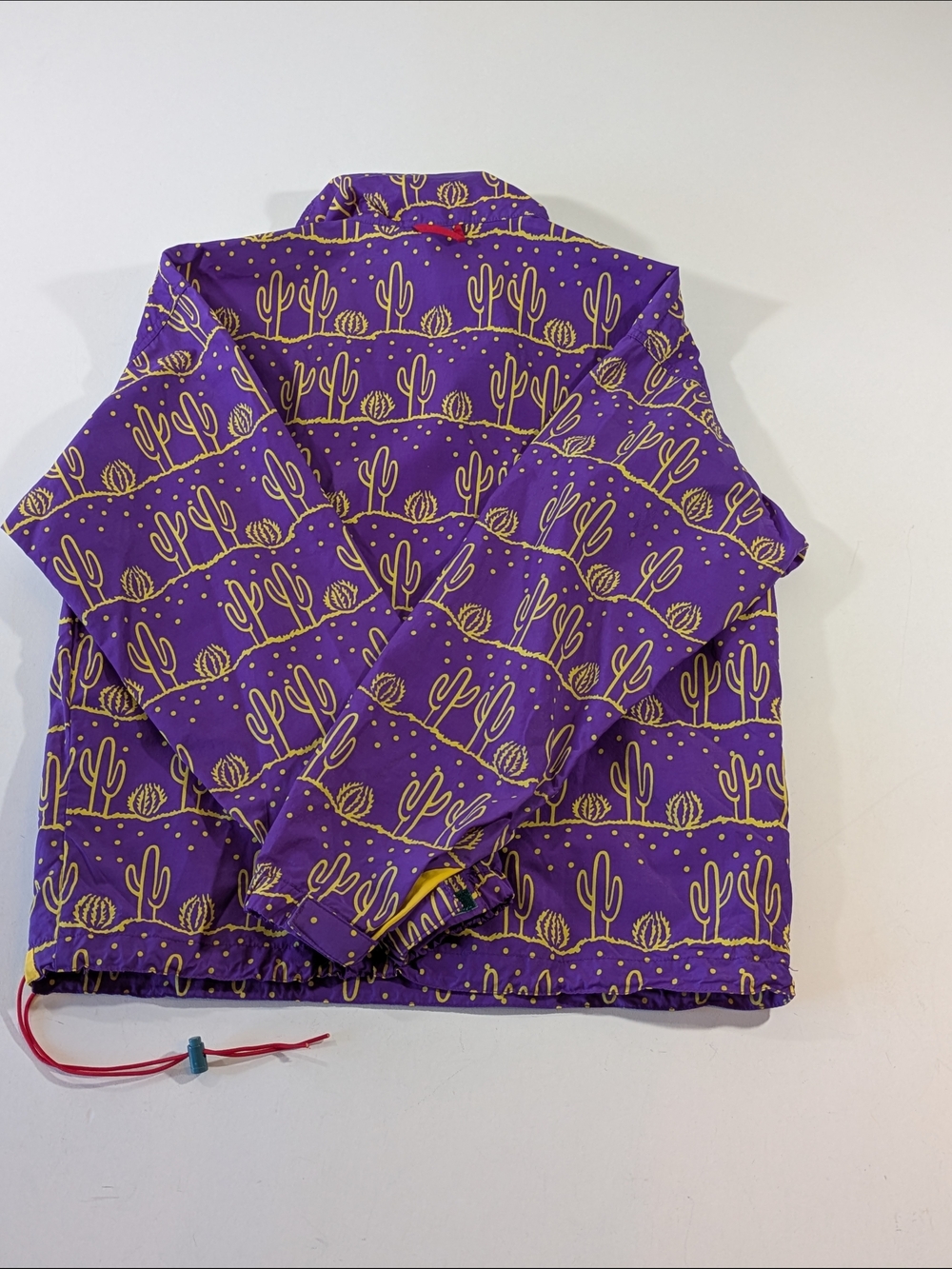 Vintage Sierra Designs Cactus Print Pullover Windbreaker Purple & Yellow Large - Picture 9 of 14